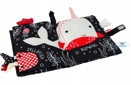 Książeczka sensoryczna dotykowa kontrastowa miękka