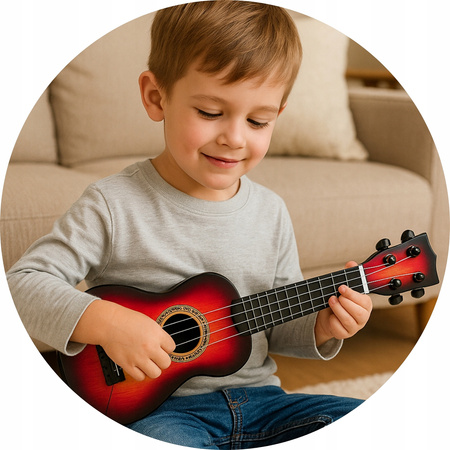 GITARA DREWNIANA AKUSTYCZNA DZIECIĘCA INSTRUMENT DLA DZIECI METALOWE STRUNY