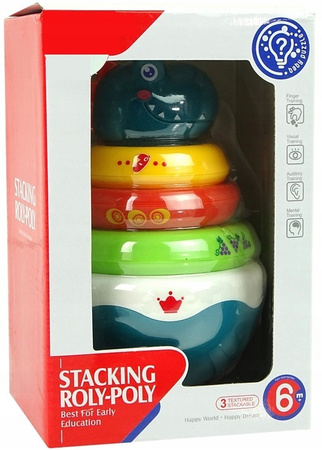 Wańka wstańka sensoryczna zabawka grzechotka wieża