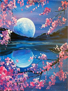 HAFT DIAMENTOWY Diamond Painting Mozaika Diamentowa Zestaw Księżyc na horyzoncie