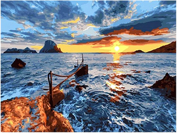 HAFT DIAMENTOWY Diamond Painting Mozaika Diamentowa Zestaw Morskie wybrzeże