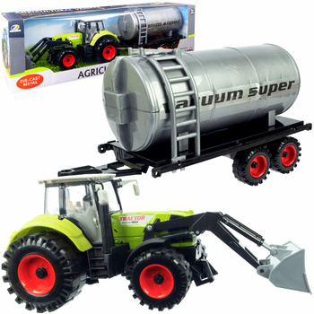 Duży Traktor z Przyczepą Ciągnik NAPĘD Ruchome elementy Przyczepa Beczkowóz