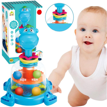 Piramida Wieża Bączek dla Dzieci Sensoryczna Kolorowa Karuzela z piłeczkami