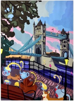 Obraz MALOWANIE PO NUMERACH RAMA W ZESTAWIE 50x40  Most Tower Bridge