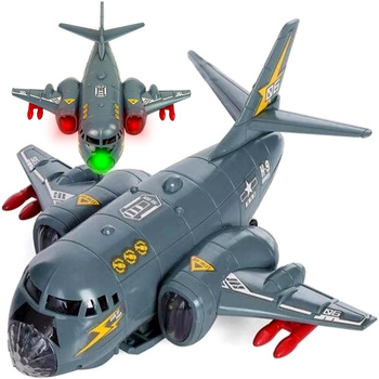 SAMOLOT WOJSKOWY TRANSPORTOWY BOMBOWIEC JEŻDŻĄCY z dźwiękami Swiatłami LED