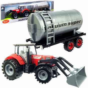 Duży Traktor z Przyczepą Ciągnik NAPĘD Ruchome elementy Przyczepa Beczkowóz