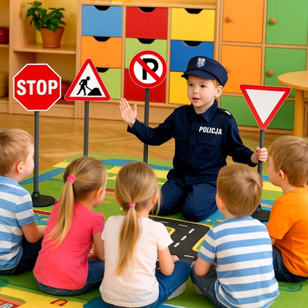 Znaki drogowe zabawkowe Zestaw Duże znaki edukacyjne Duży znak drogowy x5