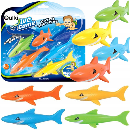 Rybki DO NAUKI NURKOWANIA BASENU Rekiny 4szt Rybki Rekinki do nurkowania