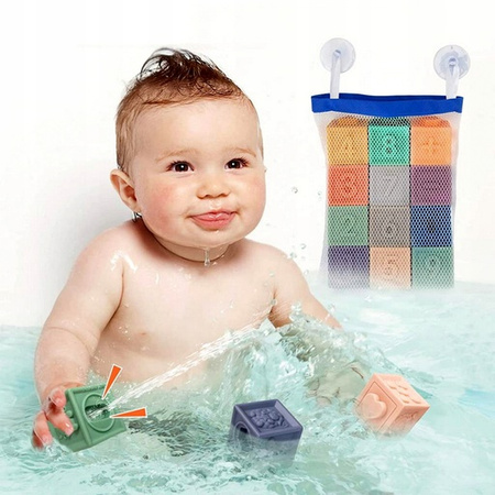 KLOCKI Sensoryczne EDUKACYJNY zestaw klocków SENSORYCZNA ZABAWKA Miękkie 12