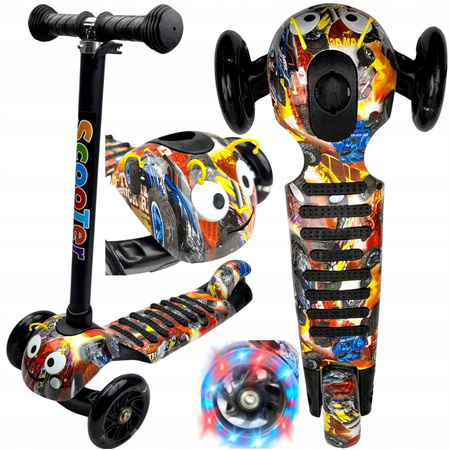 Hulajnoga Trójkołowa Balansowa Dla Dzieci z Czółenkami Koła LED Składana 50