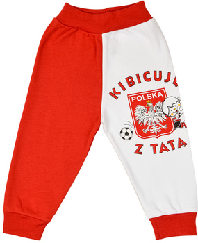 SPODNIE DZIECIĘCE BAWEŁNIANE Kibic Polska SPODENKI NIEMOWLĘCE Kibica 80