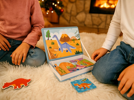 Magnetyczna układanka Magnetyczne Dinozaury dla dzieci Magnetic Book Puzzle