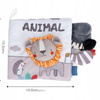 Książeczka sensoryczna dotykowa materiałowa miękka szeleść Dzikie Zwierzęta