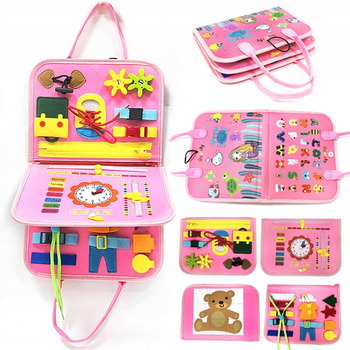 TABLICA MANIPULACYJNA Z ZEGAREM PUZZLAMI DO NAUKI sensoryczna MONTESSORI