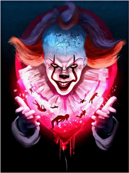 Obraz MALOWANIE PO NUMERACH Pampicio RAMA 50x40 Klaun Joker