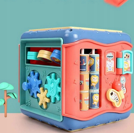 KOSTKA EDUKACYJNA 8w1 SORTER SENSORYCZNA SZEŚCIAN DLA DZIECI MONTESSORI UKŁ