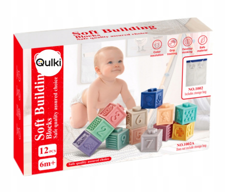 KLOCKI Sensoryczne EDUKACYJNY zestaw klocków SENSORYCZNA ZABAWKA Miękkie 12