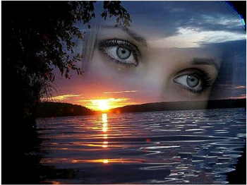 HAFT DIAMENTOWY Diamond Painting Mozaika Diamentowa Zachód słońca Jezioro Kobieta