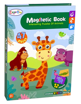 Magnetyczna układanka Afrykańskie zwierzęta dla dzieci Magnetic Book Puzzle