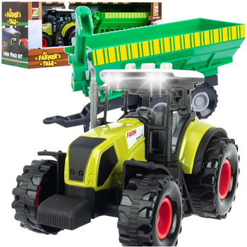 Ciągnik Traktor z przyczepą Farm Światło LED Dźwięki Pojazd rolniczy