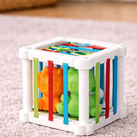 KOSTKA ELASTYCZNA SENSORYCZNA SORTER KWADRAT GUMKI MULTIKOSTKA EDUKACYJNA