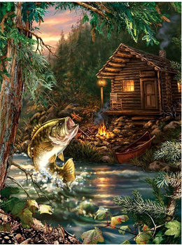 HAFT DIAMENTOWY Diamond Painting Mozaika Diamentowa Górski potok