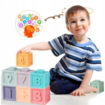 KLOCKI Sensoryczne EDUKACYJNY zestaw klocków SENSORYCZNA ZABAWKA Miękkie 12