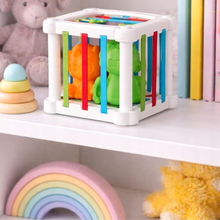 KOSTKA ELASTYCZNA SENSORYCZNA SORTER KWADRAT GUMKI MULTIKOSTKA EDUKACYJNA