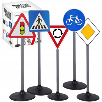 Znaki drogowe zabawkowe Zestaw Duże znaki edukacyjne Duży znak drogowy x5