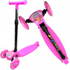 Hulajnoga Trójkołowa Balansowa Dla Dzieci świecące Koła LED Składana Różowa