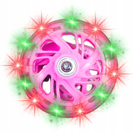 Hulajnoga Trójkołowa Balansowa Dla Dzieci świecące Koła LED Składana Różowa