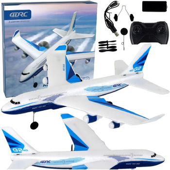 SAMOLOT STYROPIANOWY PASAŻERSKI LATAJĄCY ZDALNIE STEROWANY RC DUŻY 39cm LED