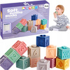 KLOCKI Sensoryczne EDUKACYJNY zestaw klocków SENSORYCZNA ZABAWKA Miękkie 12