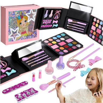 ZESTAW KUFEREK DO MALOWANIA MAKIJAŻU KOSMETYKI ZESTAW KOSMETYKÓW ZMYWALNYCH