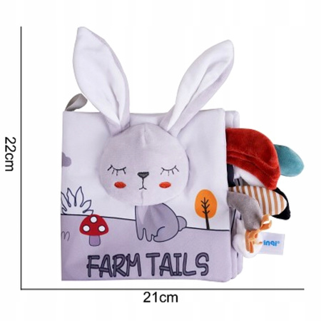 Książeczka sensoryczna dotykowa materiałowa miękka szeleści Farma Zwierzęta