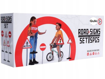Znaki drogowe zabawkowe Zestaw Duże znaki edukacyjne Duży znak drogowy x5