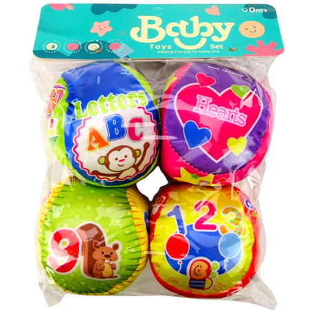 Piłeczki sensoryczne Miękkie piłki edukacyjne grzechotki obrazkowe