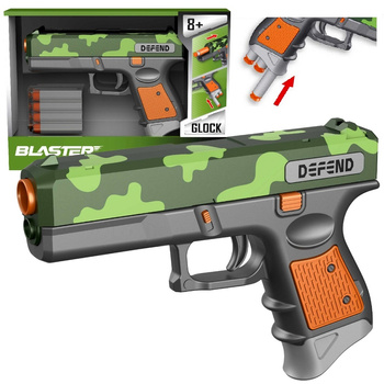 PISTOLET GLOCK NA STRZAŁKI NACIĄGANY WYRZUTNIA Z NACIĄGIEM + 8 STRZAŁEK