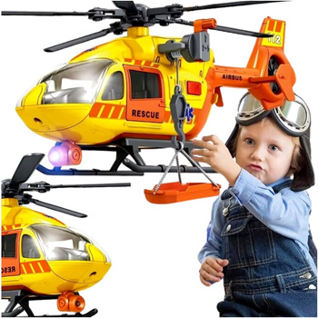 Helikopter Medyczny Ratunkowy SOS Światło LED Dźwięki Wyciągarka z noszami