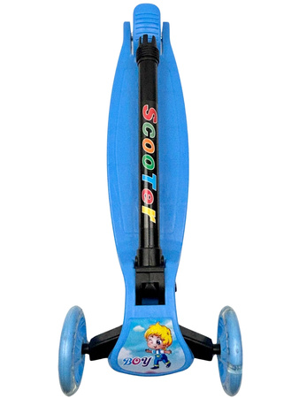 Hulajnoga Trójkołowa Balansowa Dla Dzieci świecące Koła LED Składana Niebie