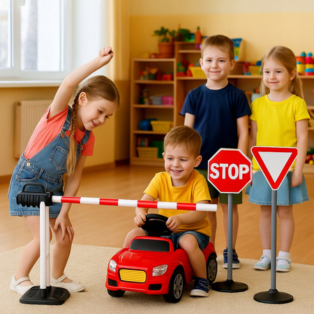 Szlaban Drogowy dla dzieci Ruchom podnoszony Nauka zasad ruchu Znak drogowy