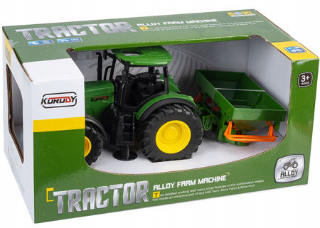 Duży Traktor Ciągnik z podnoszonym siewnikiem Koła Gumowe