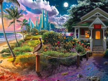 HAFT DIAMENTOWY Diamond Painting Mozaika Diamentowa Zestaw Dom nad morzem