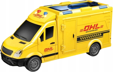 SAMOCHÓD DOSTAWCZY BUS KURIER DHL AUTO KURIERA DLA DZIECI ŚWIATŁA I DŹWIĘKI