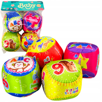 Piłeczki sensoryczne Miękkie piłki edukacyjne grzechotki obrazkowe