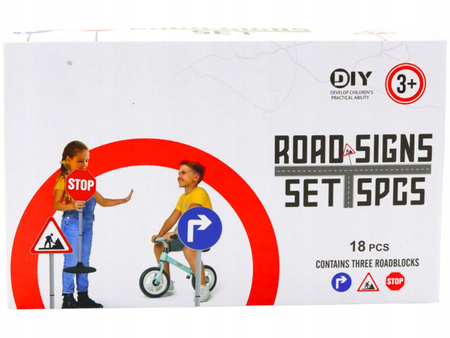 Znaki drogowe zabawkowe Zestaw Duże znaki edukacyjne Znak drogowy 70cm
