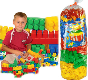 KLOCKI DUŻE PLASTIKOWE ZESTAW 500 el KONSTRUKCYJNE