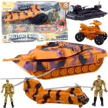 Duży Zestaw Militarny Helikopter Czołg Quad Ponton Wojsko Żołnierze Figurki