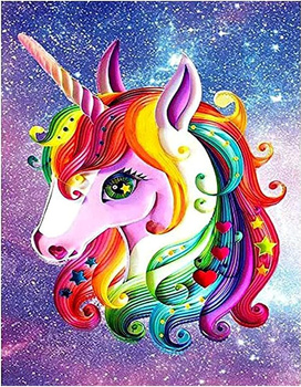 HAFT DIAMENTOWY Diamond Painting Mozaika Diamentowa Dla dzieci Zestaw Koń Jednorożec