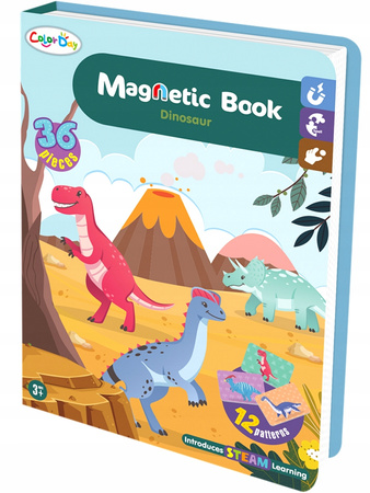 Magnetyczna układanka Magnetyczne Dinozaury dla dzieci Magnetic Book Puzzle